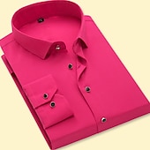 voordelige Overhemden voor heren-Voor heren Overhemd Strijkvrij overhemd Bruiloft Leger Groen blauw Lichtblauw Fuchsia Lange mouw Vierkante hals Lente &amp; Herfst Kleding