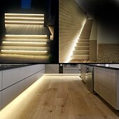 voordelige Stekkerstripverlichting-witte led-lichtstrip 2x16 ft warm licht wit licht rood blauw groen witte stripverlichting 600 led 2835 flexibele lintverlichting 12v touwlicht geschikt voor keukenkast slaapkamer kledingkast