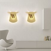 baratos Candeeiros de Parede de Embutir-Lâmpadas de parede led arandelas origami cabeça de veado decorativo led branco latão preto fosco alumínio luz de parede para quarto de crianças sala de estar quarto sala de estudo escritório 110-240 v