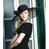 billige Partyhatter-Hatter Straw Bowler  Cloche Hatt Solhatt Te-parti Hesterase Melbourne Cup Elegant Romantisk Klassisk Med Hodeplagg å imponere Racedag Dress