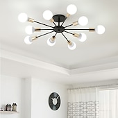 voordelige Plafondlampen-10-lichts 10-kops vintage metalen semi-inbouw plafondlamp led nordic persoonlijkheid en creatieve stijl woonkamer eetkamer verlichting geschilderde afwerking 60w