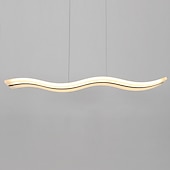 economico Luci a sospensione-lampada a sospensione a led 97cm 36w forma d&#039;onda acrilico moderna semplice lampada a sospensione con telecomando per sala studio ufficio sala da pranzo apparecchio di illuminazione