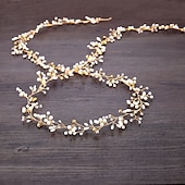 preiswerte Hochzeit Kopfschmuck-Künstliche Perle / Kupferkabel Stirnbänder / Kopfbedeckung / Kopf Kette mit Kunstperlen / Kristall Verzierung 1 Stück Hochzeit / Valentinstag Kopfschmuck