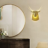 baratos Candeeiros de Parede de Embutir-Lâmpadas de parede led arandelas origami cabeça de veado decorativo led branco latão preto fosco alumínio luz de parede para quarto de crianças sala de estar quarto sala de estudo escritório 110-240 v