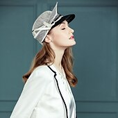 levne Party klobouky-len Klobouk Kentucky Derby / Klobouky s Mašle 1ks Svatební / Večírek Přílba