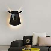 baratos Candeeiros de Parede de Embutir-Lâmpadas de parede led arandelas origami cabeça de veado decorativo led branco latão preto fosco alumínio luz de parede para quarto de crianças sala de estar quarto sala de estudo escritório 110-240 v