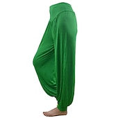 voordelige wijde pijpen en hoge taille-dames harembroek ademend sneldrogend vochtafvoerend zumba buikdans yoga bloeiers bodems licht paars wit zwart modal spandex plus size sport activewear hoge elasticiteit losse pasvorm