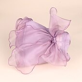 levne Party klobouky-Klobouky Organza Kbelík Se širší krempou Svatební Elegantní Romantické Dáma S Mašle Přílba Pokrývky Hlavy