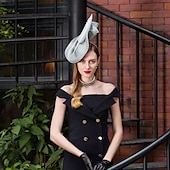 billiga Hattar och fascinators-fascinators polyester kentucky derbyhatt / huvudbonader med fjäder / blommig 1 st bröllop / fest / kväll / teparty headpiece