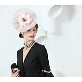 levne Fascinátory-len Klobouk Kentucky Derby / Doplňky do vlasů s Peří / Květiny 1ks Svatební / Večírek / Dostih Přílba