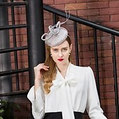 お買い得  ファシネーター-フラックス ケンタッキーダービーハット / 帽子 ととも​​に フェザー / フラワー 1個 結婚式 / パーティー／フォーマル かぶと