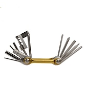 abordables Vélos et composants-Kit d&#039;outils de réparation de vélo multifonction 12 en 1 - tournevis à fente, tournevis cruciforme, clé hexagonale, disjoncteur de chaîne universel, clé à rayons, avec 1 levier pour pneu de vélo