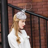 お買い得  ファシネーター-フラックス ケンタッキーダービーハット / 帽子 ととも​​に フェザー / フラワー 1個 結婚式 / パーティー／フォーマル かぶと