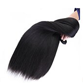 abordables 3 mechones de cabello natural ondulado-3 paquetes Tejidos de cabello Cabello Brasileño Recto Extensiones de Pelo Natural Cabello humano remy Paquetes de tejido de cabello 100% Remy 300 g Tejidos Humanos Cabello Extensiones Naturales 8-28