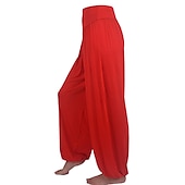 voordelige wijde pijpen en hoge taille-dames harembroek ademend sneldrogend vochtafvoerend zumba buikdans yoga bloeiers bodems licht paars wit zwart modal spandex plus size sport activewear hoge elasticiteit losse pasvorm