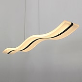 economico Luci a sospensione-lampada a sospensione a led 97cm 36w forma d&#039;onda acrilico moderna semplice lampada a sospensione con telecomando per sala studio ufficio sala da pranzo apparecchio di illuminazione