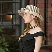 cheap Party Hats-Tulle Kentucky Derby Hat / Hats with Bowknot 1pc Wedding / Party / Evening Headpiece
