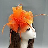 economico Fascinator-fascinators piuma/rete cappello derby kentucky/copricapo con piume/floreale/fiore 1 pezzo matrimonio/occasione speciale/copricapo tea party