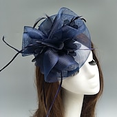 economico Fascinator-fascinators piuma/rete cappello derby kentucky/copricapo con piume/floreale/fiore 1 pezzo matrimonio/occasione speciale/copricapo tea party