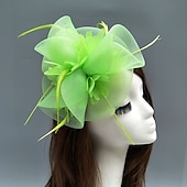cheap Fascinators-Feather / Net Fascinators Kentucky Derby Hat/ Headdress with Feather / Floral / Flower 1PC Wedding / Special Occasion / Horse Race Headpiece