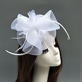 cheap Fascinators-Feather / Net Fascinators Kentucky Derby Hat/ Headdress with Feather / Floral / Flower 1PC Wedding / Special Occasion / Horse Race Headpiece