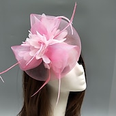 cheap Fascinators-Feather / Net Fascinators Kentucky Derby Hat/ Headdress with Feather / Floral / Flower 1PC Wedding / Special Occasion / Horse Race Headpiece