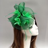 cheap Fascinators-Feather / Net Fascinators Kentucky Derby Hat/ Headdress with Feather / Floral / Flower 1PC Wedding / Special Occasion / Horse Race Headpiece