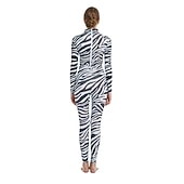 voordelige Dameskostuums-Full Body Suit Zentai-Pakken Met Patroon Cosplay kostuum Catsuit Zebra Sekse Sexy kostuum Volwassenen Voor heren Dames Halloween Carnaval Nieuwjaar Gemakkelijke Halloween-kostuums Aankleden