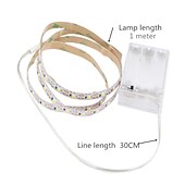cheap USB Strip Lights-LED Strip Lights 1M Flexible Tiktok Lights 60 LEDs 2835 SMD 8mm Warm White White Cuttable Decorative Self-adhesive AA Batteries Powered Set