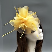economico Fascinator-fascinators piuma/rete cappello derby kentucky/copricapo con piume/floreale/fiore 1 pezzo matrimonio/occasione speciale/copricapo tea party