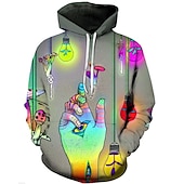 abordables Sweatshirts et Hoodies d&#039;Halloween-Homme Dessin animé 3D Sweat à capuche Sweats à capuche Sweatshirt Actif Exagéré manche longue À capuche Quotidien Sortir Noir Gris Imprimé Automne Hiver Designer