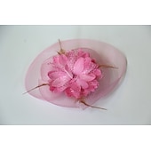 billige Coiffer-fascinators kentucky derby lue fjær / nett / tekstiler blomster / hodeplagg / hodeplagg med hette / blomster 1 stk bryllup / damedag hodeplagg