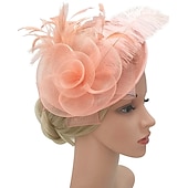 billige Coiffer-fjær / nettfascinatorer kentucky derby lue / blomster / hodeplagg med blomster 1 stk spesiell anledning / hesteveddeløp / damedag hodeplagg