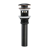 cheap Pop Up Drains-Faucet accessory - Superior Quality - Contemporary Brass Pop-up Water Drain With Overflow - Finish - Oil Rubbed Bronze