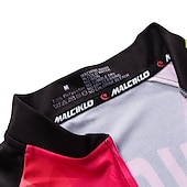 お買い得  婦人服のセット-Malciklo 女性用 長袖 ビブタイツ付きサイクリングジャージー - ホワイト / ブラック プラスサイズ バイク サイクリングタイツ / 洋服セット, 高通気性, 3Dパッド, 速乾性 クールマックス®, ライクラ パッチワーク / 高弾性 / 上級