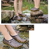 cheap Men&#039;s Sneakers-Men&#039;s Women&#039;s Black and Blue Barefoot Perforated Slip-On Water Shoes with Rubber Sole for Comfortable Beach and Water Activities