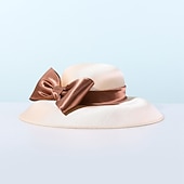 abordables Fascinateurs &amp; Chapeaux-Chapeaux Coiffure Sergé uni Chapeau melon / cloche Chapeau de Soleil Mariage Saint-Valentin Kentucky Derby Course de Chevaux Melbourne Cup Glamour Élégant &amp; Luxueux Romantique Avec Papillon Épissage