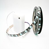 זול פנסי פס עמיד למים-רצועת led רצועת 2 מטר עמיד למים רצועות תאורה LED rgb טיקטוק רצועת תא סוללה aa תיבת סוללה מיני בקר 3 מפתחות מופעל על סוללה רב צבעים