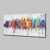 cheap Abstract Paintings-Handmade Oil Painting Canvas Wall Art Decoration Colorful Abstract Modern for Home Decor Rolled Frameless Unstretched Painting