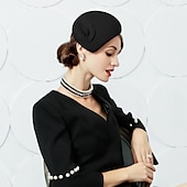 levne Party klobouky-Vlasové ozdoby Vlna Svatební Dostih Dámský den Melbourne Cup koktejl Elegantní S Čistá Barva Přílba Pokrývky Hlavy