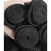 abordables 3 mechones de cabello natural ondulado-3 paquetes Tejidos de cabello Cabello Brasileño Recto Extensiones de Pelo Natural Cabello humano remy Paquetes de tejido de cabello 100% Remy 300 g Tejidos Humanos Cabello Extensiones Naturales 8-28
