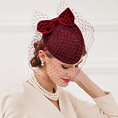 お買い得  ファシネーター-チュール / ウール100％ ケンタッキーダービーハット / 帽子 ととも​​に リボン 1個 結婚式 / パーティー／フォーマル かぶと