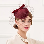 voordelige Fascinators-Tule / 100% Wol Kentucky Derby Hat / hatut met Strik 1pc Bruiloft / Feest / Uitgaan Helm