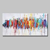 cheap Abstract Paintings-Handmade Oil Painting Canvas Wall Art Decoration Colorful Abstract Modern for Home Decor Rolled Frameless Unstretched Painting