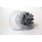 billige Coiffer-fascinators kentucky derby lue fjær / nett / tekstiler blomster / hodeplagg / hodeplagg med hette / blomster 1 stk bryllup / damedag hodeplagg