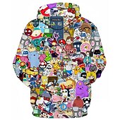 abordables Sweatshirts et Hoodies d&#039;Halloween-Homme Dessin animé 3D Sweat à capuche Sweats à capuche Sweatshirt Actif Exagéré manche longue À capuche Quotidien Sortir Noir Gris Imprimé Automne Hiver Designer