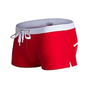 voordelige heren boxer zwembroek-Voor heren Boardshorts Zwemshorts Lange zwembroeken Trekkoord met Mesh-voering Zak met rits Effen Kleur Sneldrogend Comfortabel Feestdagen Zwembad Hawaii Casual / sportief Slank Zwart Wit Lage Taille