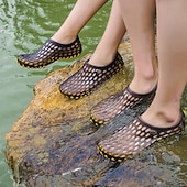 cheap Men&#039;s Sneakers-Men&#039;s Women&#039;s Black and Blue Barefoot Perforated Slip-On Water Shoes with Rubber Sole for Comfortable Beach and Water Activities