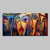 abordables Peintures portraits-Peinture à l&#039;huile Hang-peint Peint à la main Format Horizontal Personnage Pop Art Moderne Toile roulée (sans cadre)