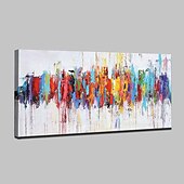 cheap Abstract Paintings-Handmade Oil Painting Canvas Wall Art Decoration Colorful Abstract Modern for Home Decor Rolled Frameless Unstretched Painting